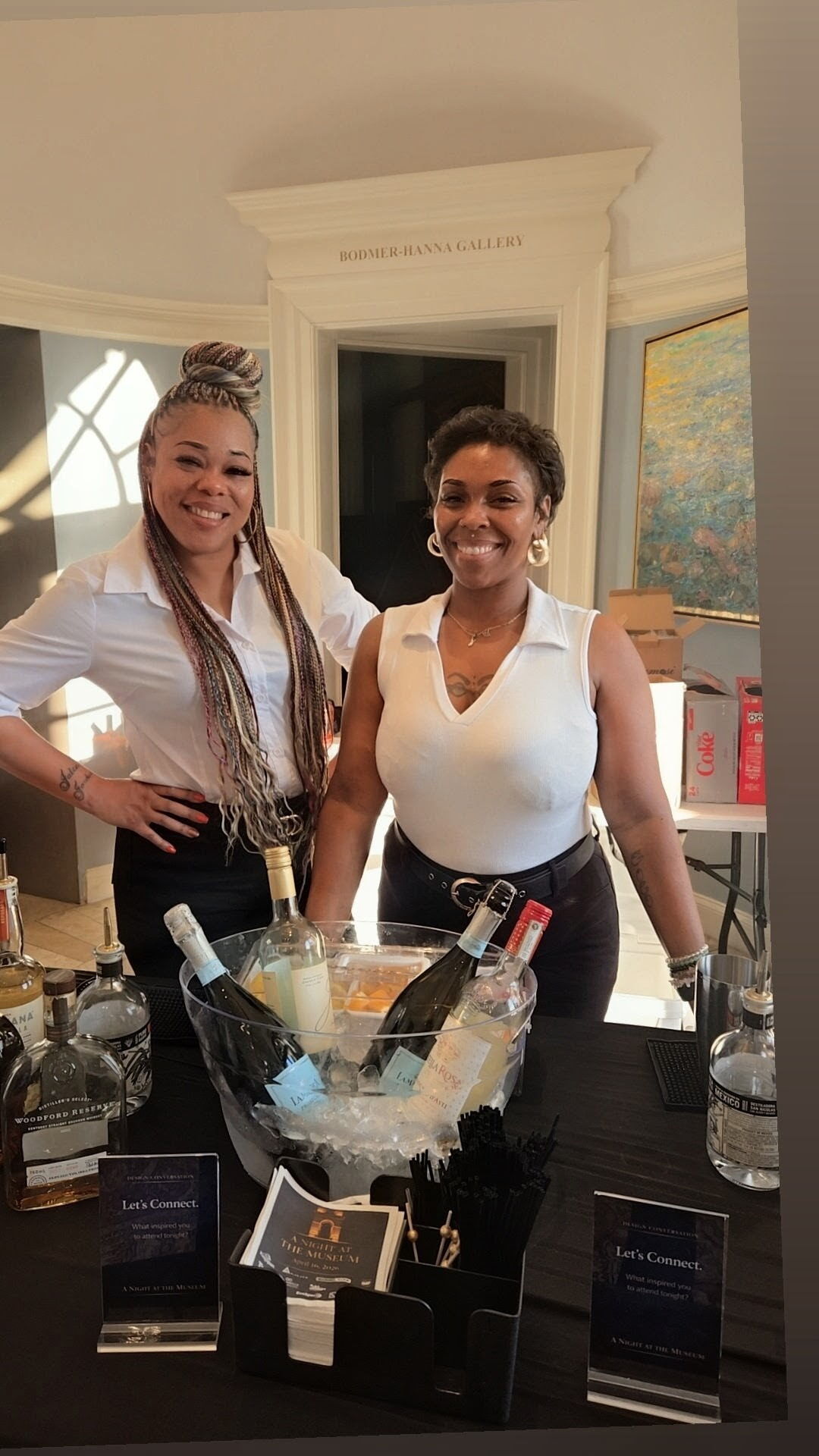 Bartending team ready for wedding bar service.